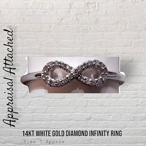 CERTIFIED 14kt White Gold, 22-Stone Diamond Infinity Ring